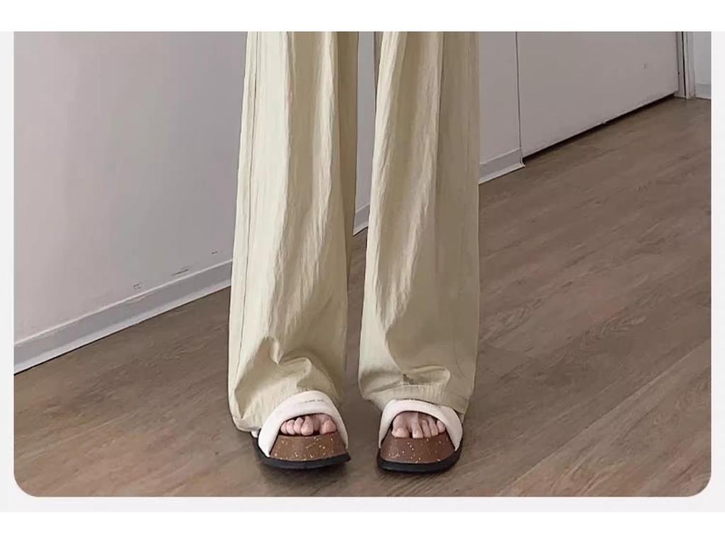 Yamamoto Women's High-Waist Wide-Leg Ice Silk Pants - Summer/Spring/Autumn Floor-Length Casual