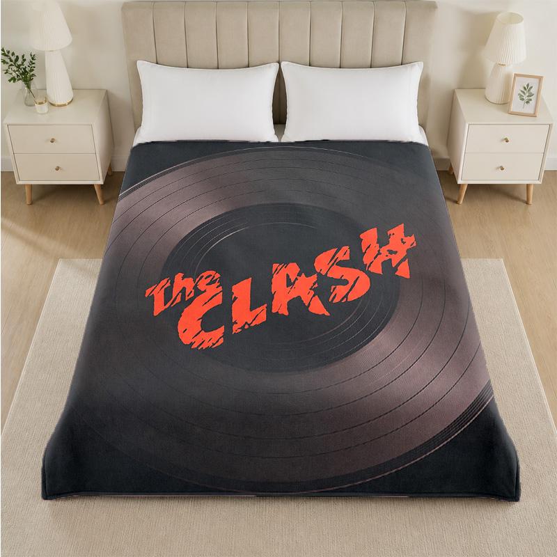 The Clash Print Flannel Blanket Cozy Lightweight Plush Throw Blanket For Bed Sofa Household Use
