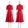 Cross-border Factory Pearl Horror Movie Cosplay Costume, Red Lace Dress with Vintage Style, Halloween Party & Stage Performance Outfit