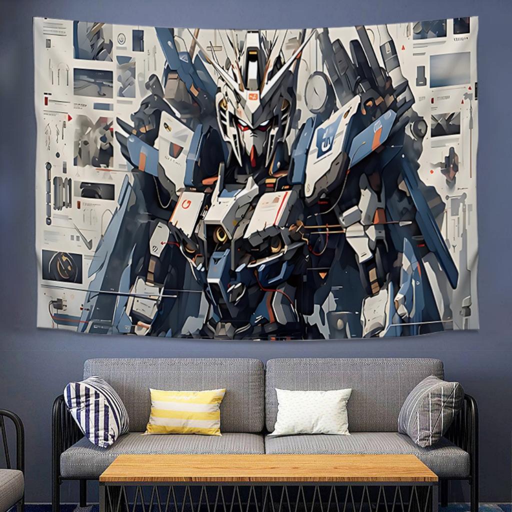 Mobile Suit Gundam Anime Tapestry Dorm Background Fabric Rental Room Decor Wall Hanging Art For Bedroom Living Space Tapestry