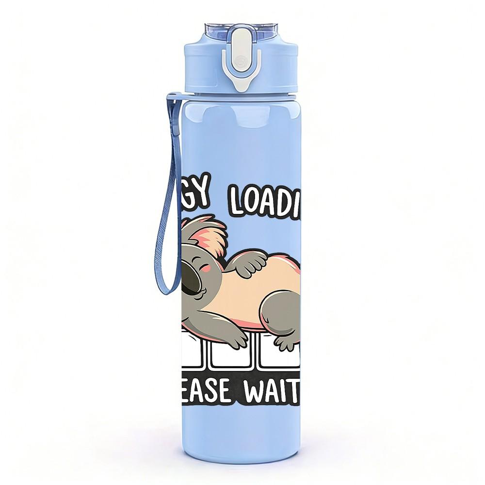 1PC Cat Mouse Funny Cartoon Print 750ml Color Plastic Sports Water Bottle Leakproof Flip Straw Lid Suitable for Sports Office Home Use