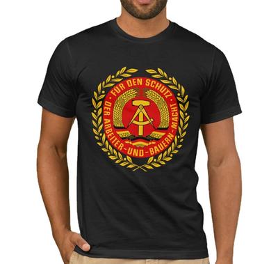 DDR DDR NVA Embleem Duitse Communistische Oost-Duitsland Mannen Cadeau T-shirt. Zomer T-shirt met korte mouwen en ronde hals van katoen, nieuw, maat S-3XL
