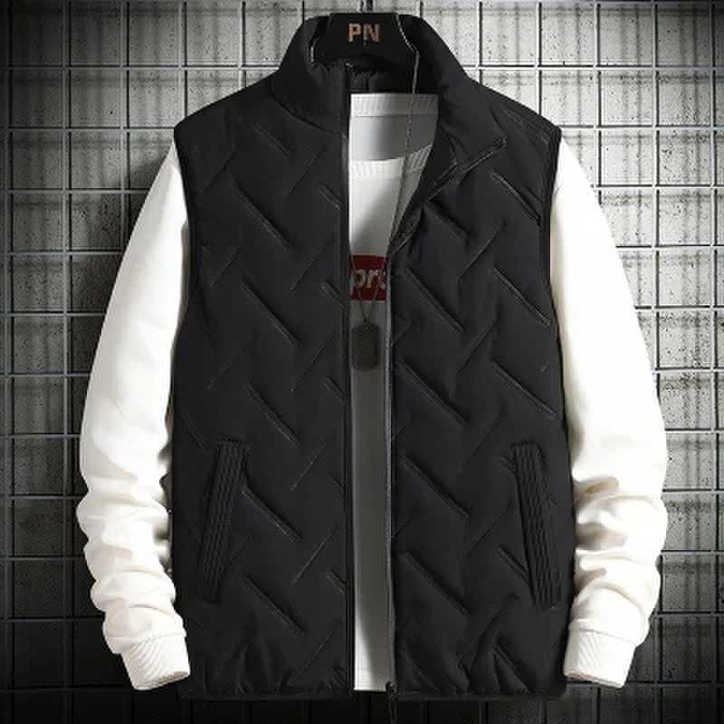 Korean Style Men's Thickened Cotton Vest - Autumn/Winter Trend