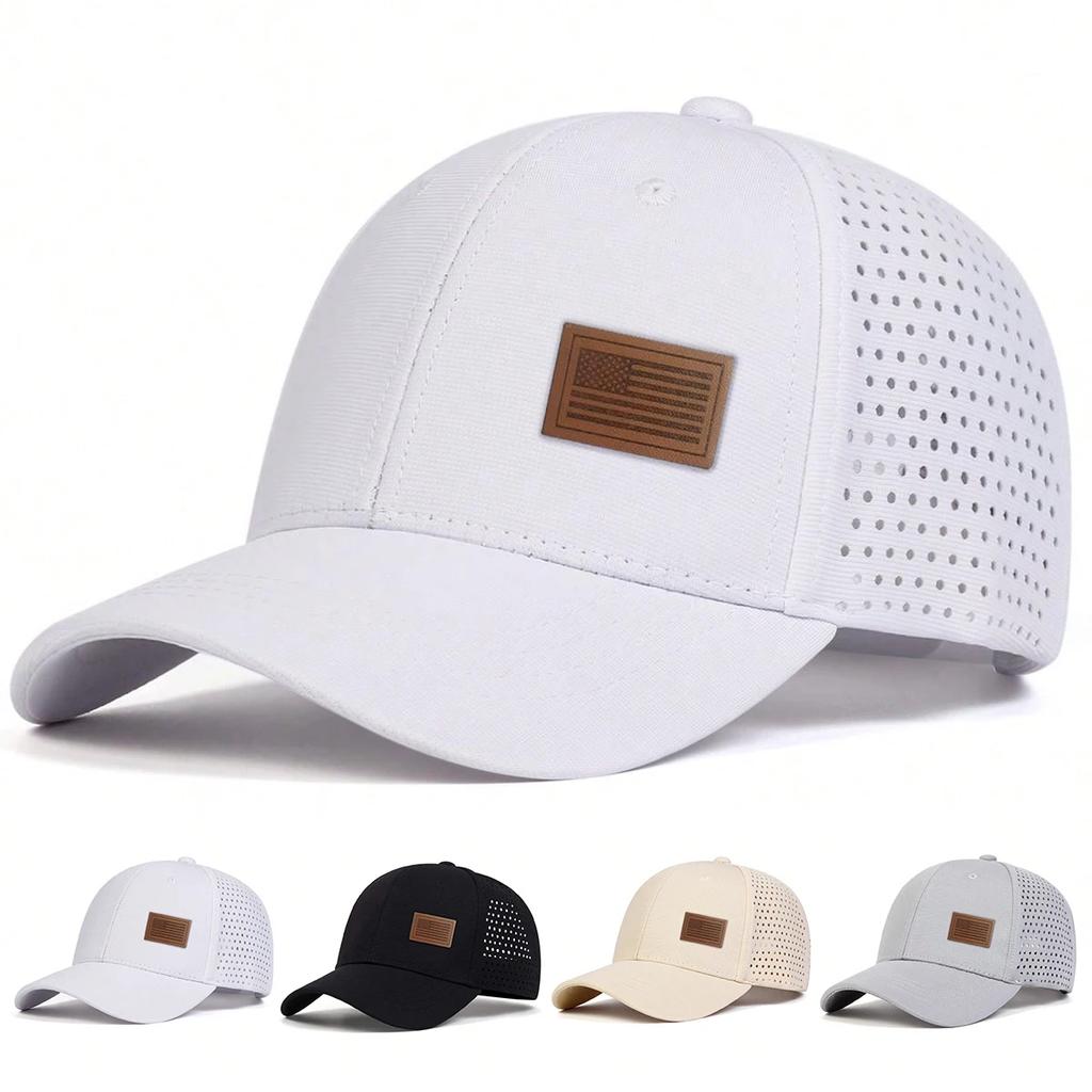 Unisex American Flag Label Baseball Net Caps Adjustable Casual Hats Spring And Summer Outdoor Sunscreen Hat