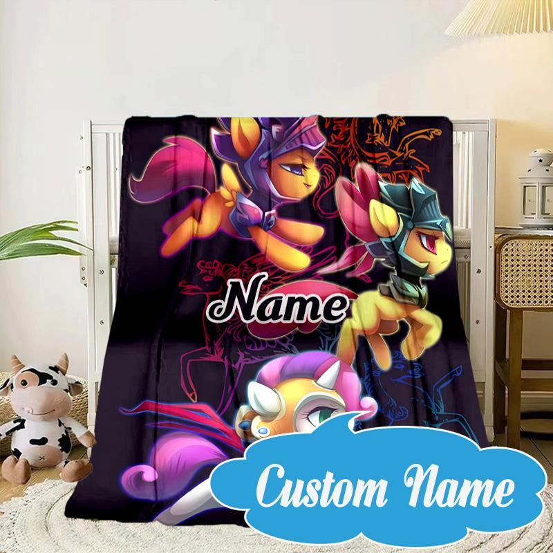 Custom Name Purple Unicorn Friendship Blanket bed sofa Blanket Flannel Blanket for Camping, Hiking, Picnic Essentials,gift for Fan family