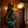 Mermaid Wall Sconce Vintage Resin LED Lamp for Bedroom Living Room Warm Glow Fantasy Decor Unique Gift for Ocean & Mythical Lovers