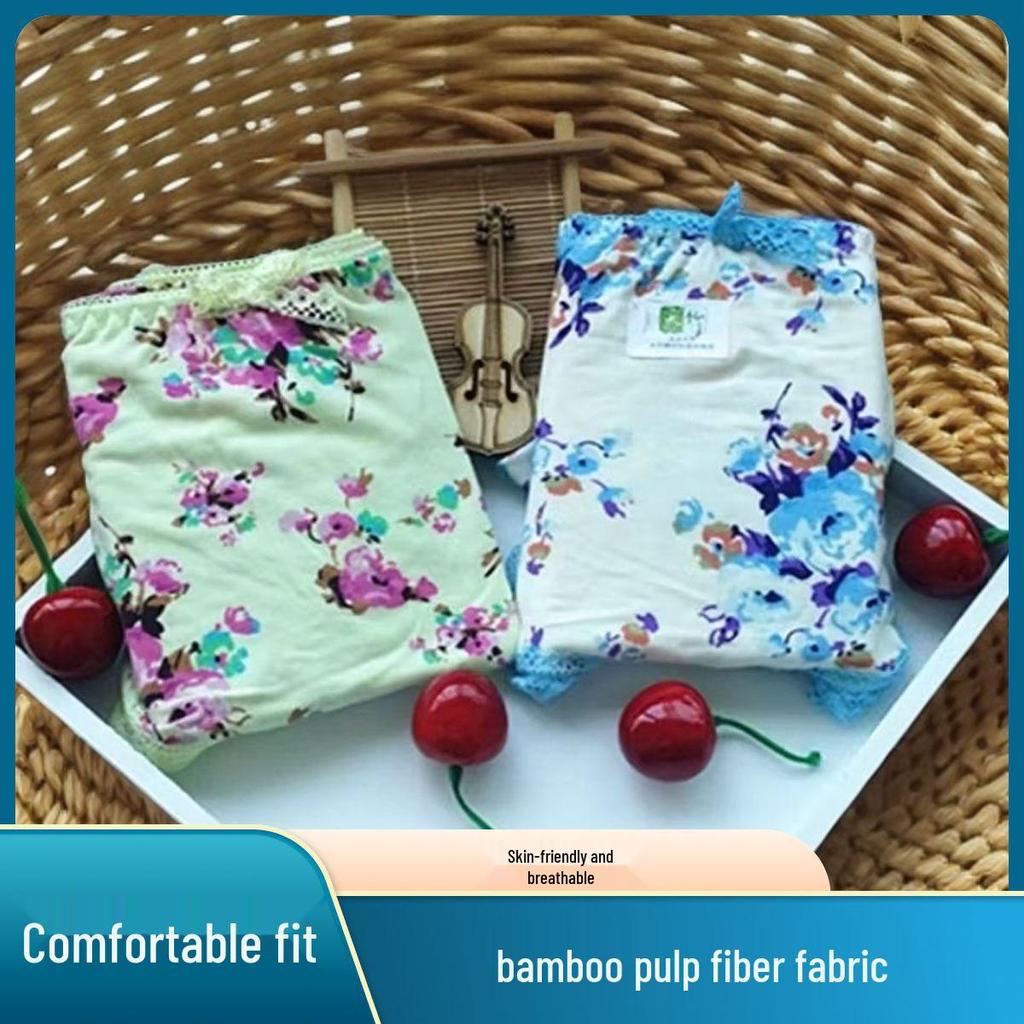 2er-Pack Elsa Bambusfaser Damen Atmungsaktive Hüftformende Slips mit Flachem Bein