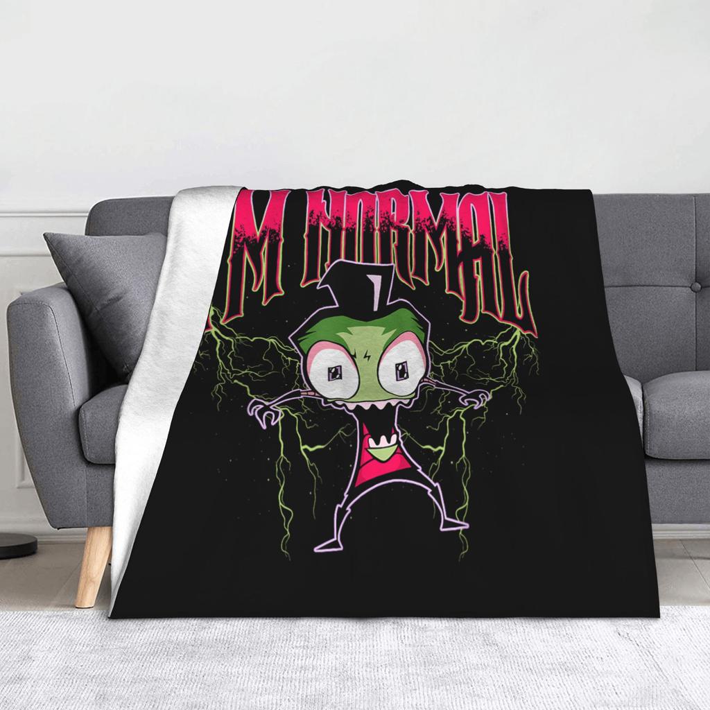 Invader Zim Gir Cartoon Wool Blankets  Awesome Throw Blanket for Home 150*125cm Rug Piece