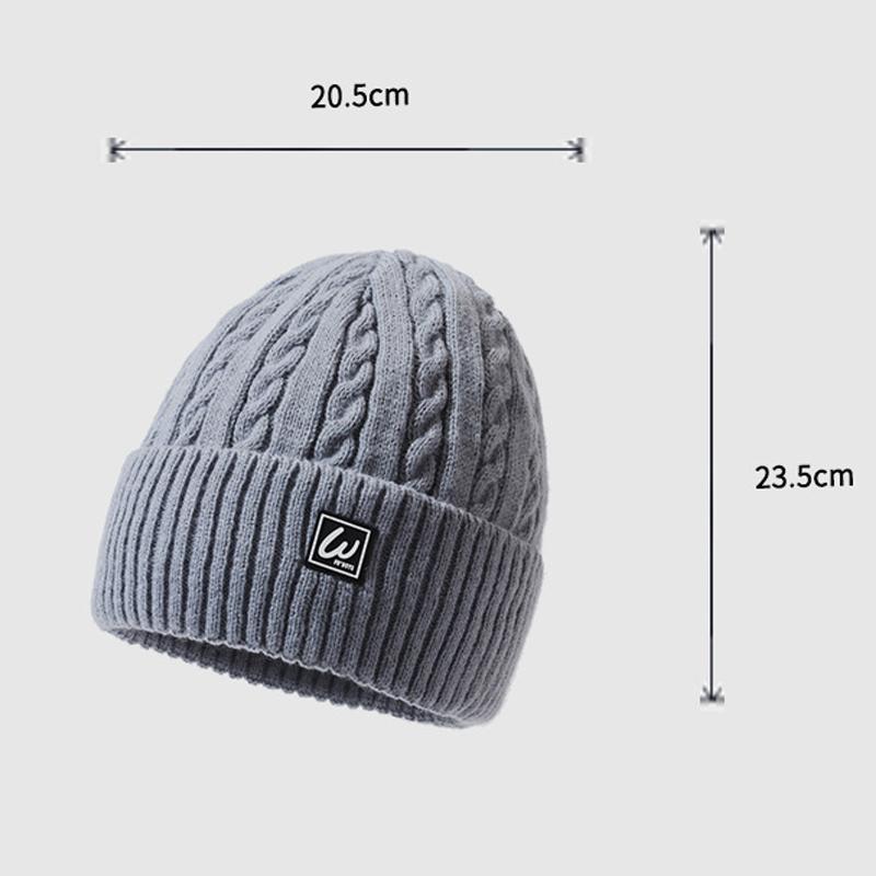 Winter Wool Hat Autumn Winter Warm Knitted Hat Male Velvet Thick Cotton Hat Ear Protection Cap Sleeve Cap Skullies Beanies Ski Slouchy Cap