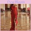 Elegant Sexy Women Sloping Shoulder Ruffled Party Evening Irregular Wedding Dress