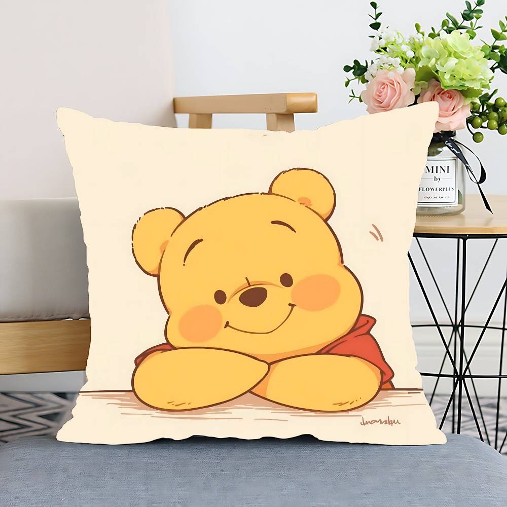 В-Винни-Пухи Наволочка Чехол для подушки Полиэстеровая наволочка Декоративная наволочка для диванной подушки Домашний декор 16x16Inch