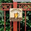 2D Flat, 1pc, Vintage Metal Aluminum Decorative Sign, I Believe I'll Have Another Beer, Retro Wall Art, Home Decor for Kitchen, Dining Area, Porch