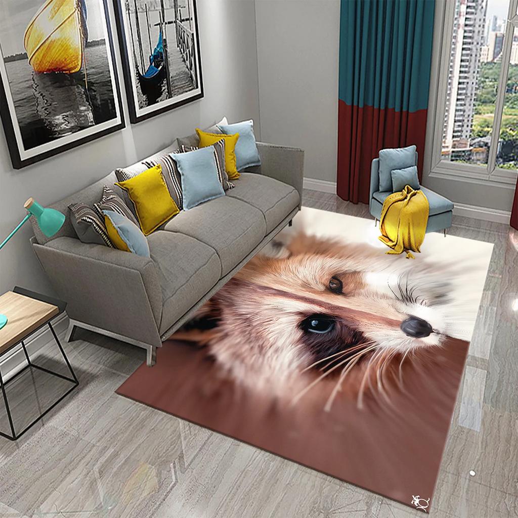 3D Lovely Fox Carpets Cute Wild Animals Mat for Living Room Bedroom Kitchen Area Rug Child Home Decor Carpet Kids Room Play Mat