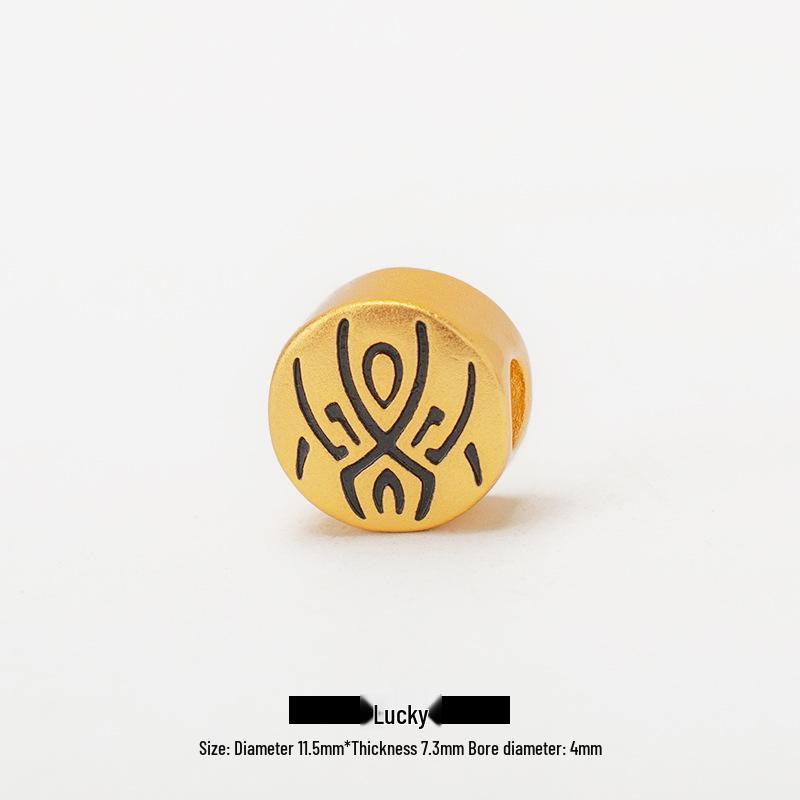 Gold Sand Men's Totem Tattoo Beads: Black Cool DIY Bracelet Accessories