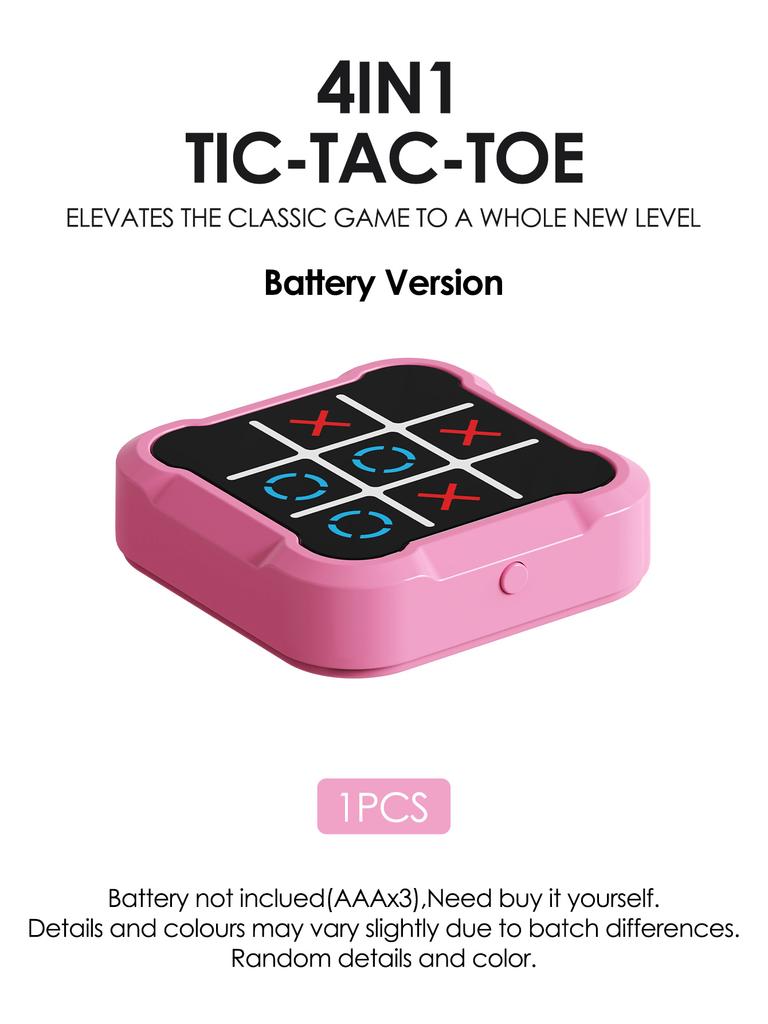 4in1 Tic Tac Toe Electronic Handheld Personal Challenge Game Console, Party Puzzle Interactive Game Toy Christmas Birthday Gifts