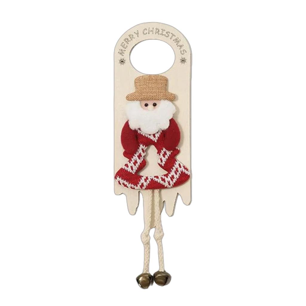 Christmas Cartoon Santa Snowman Hanging Sign Door Handle Pendant Door Knob Ornament Festival Holiday Party Decoration