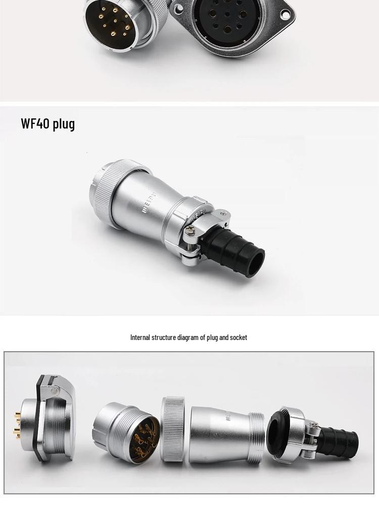 Weipu WF40TIZI Core Waterproof IP67 Aviation Plug Set (Male & Female)