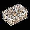 Rhinestone Hollow Storage Box Silver Plated Trinkets Magnet Clasp Case Decor