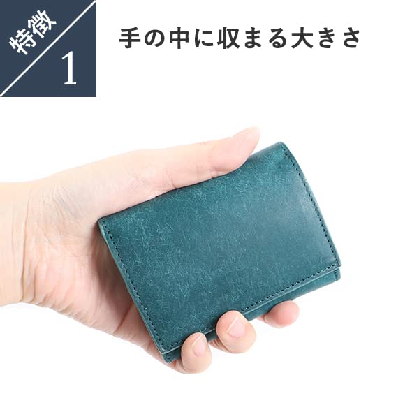 Wallet Trifold Wallet Box Type Coin Case Wallet Popular Brand Boosters Pueblo Leather Thin Trifold Wallet Mini Wallet Grigio [Boosters] Men's Women's