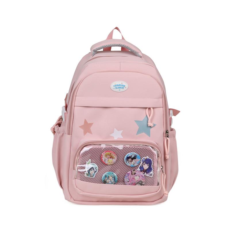 Schoolbag Japanese Transparent Ins High Value Students Shoulder Large Capacity Backpack  Painful Backpack Shoulder Bag Wild Tide.