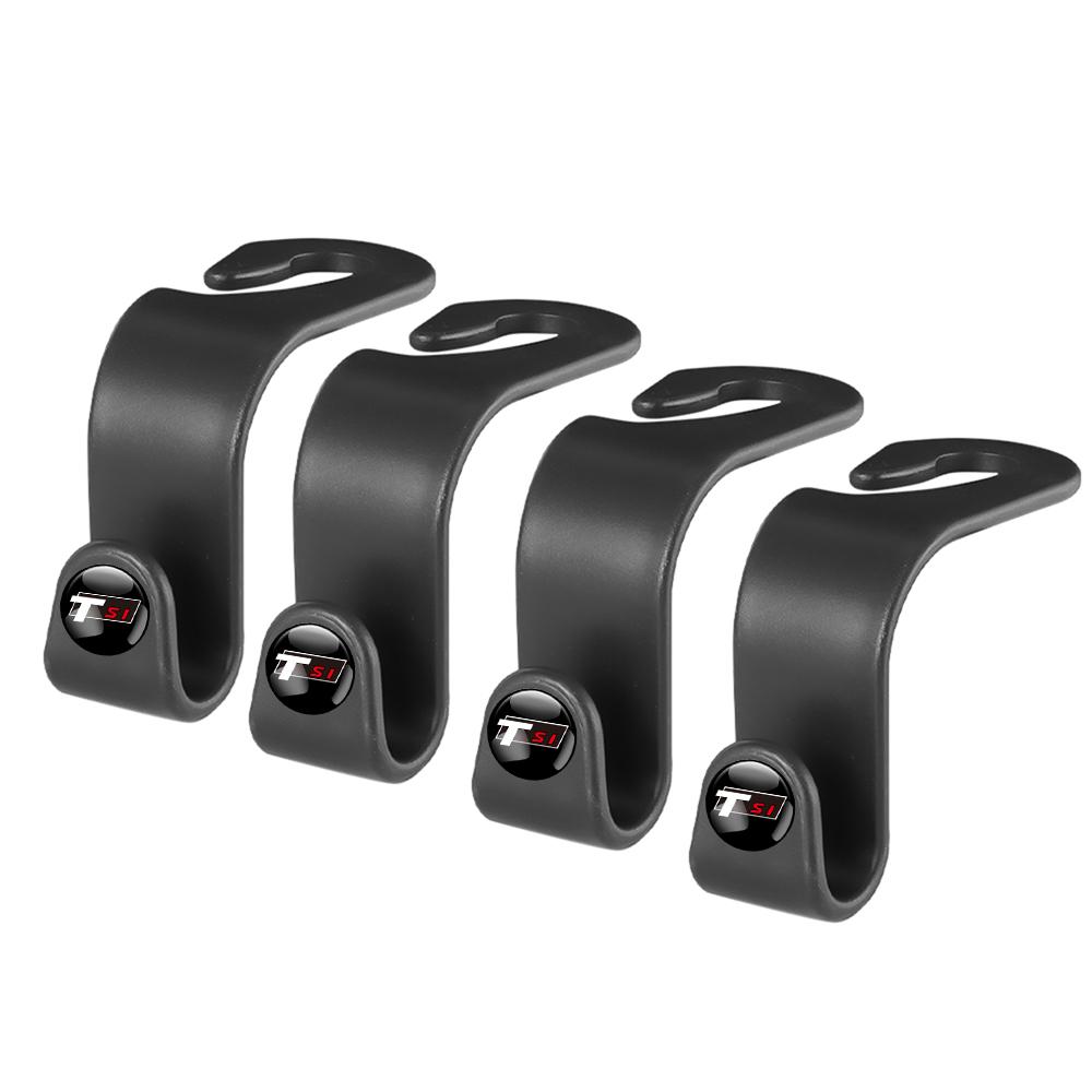 HIJK1 2/4pcs ABS Car Interior Seat Headrest Back Hanger Storage Hooks Valve Cap For VW R32 Golf Beetle EOS GTI Tiguan Passat Jetta MK4