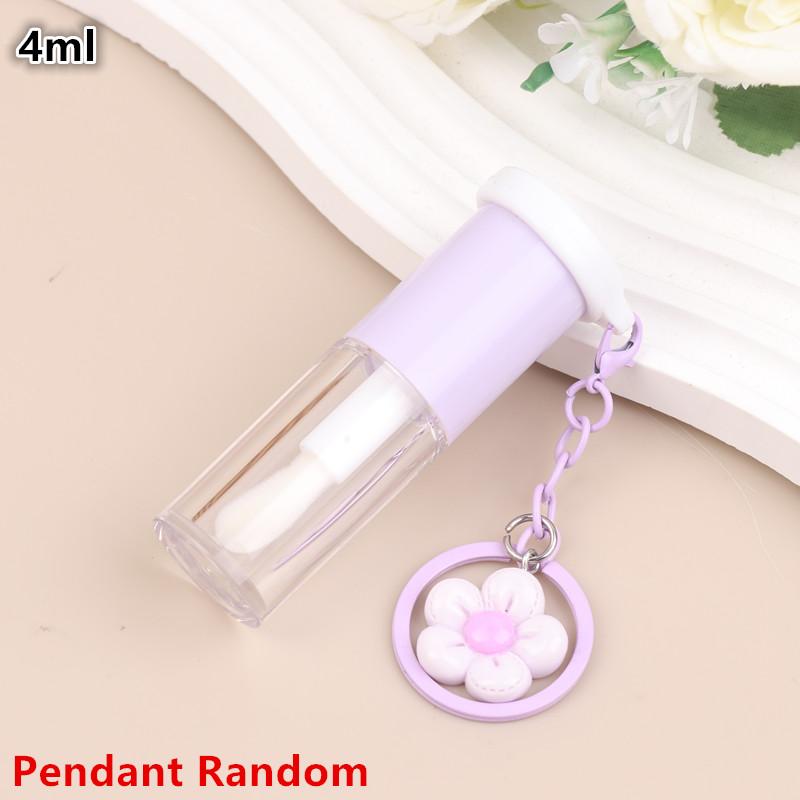 

Lip Glaze Bottle With Keychain Big Wand Empty Lipstick Gloss Tube Refillable Liquid Container Bottle Lip Gloss Sample Bottle фиолетовый