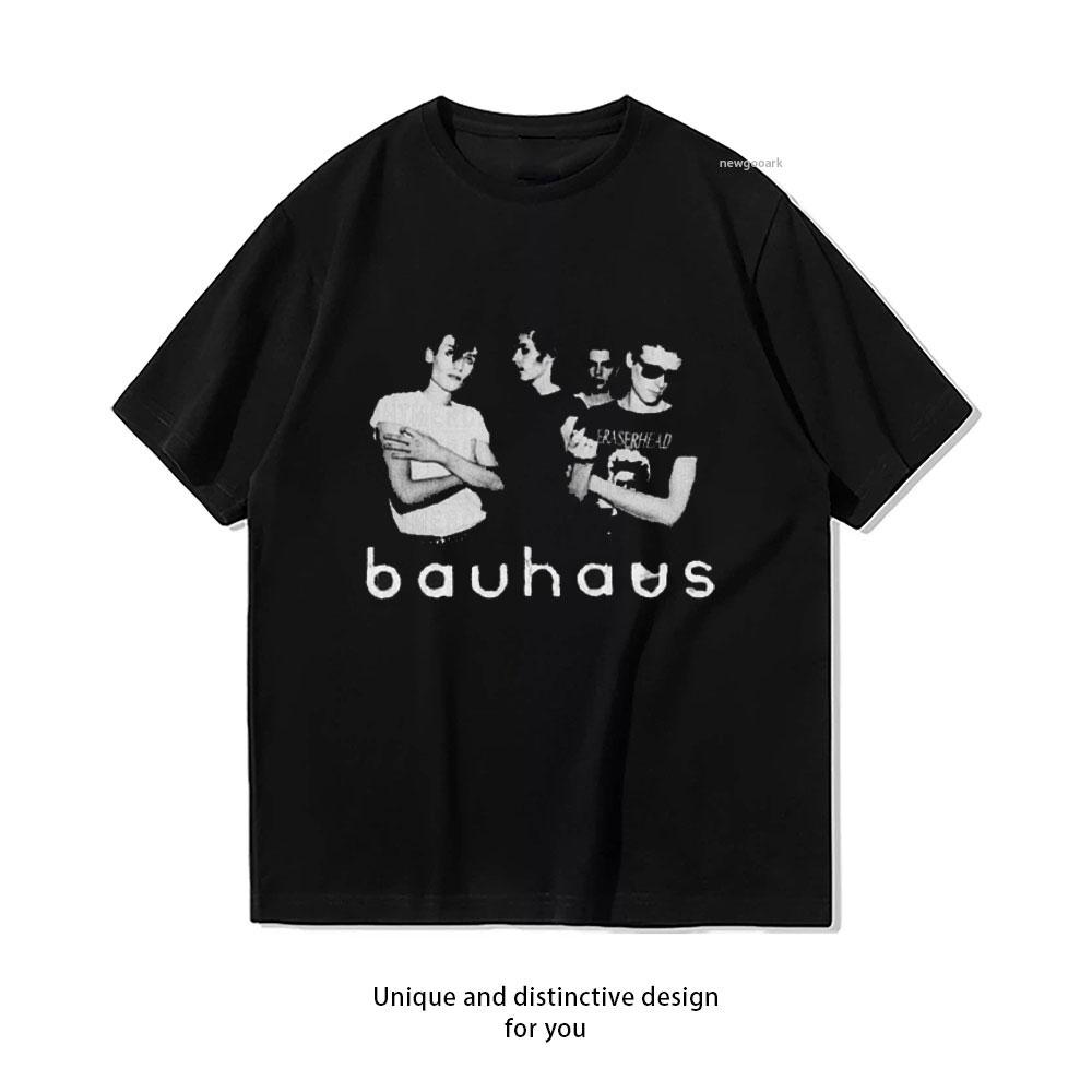 Retro 90s Band Bauhaus Tshirt Man Goth Band Shirt High Quality Cotton Breathable Graphic T Shirts Unisex Streetwear Tops Tee S