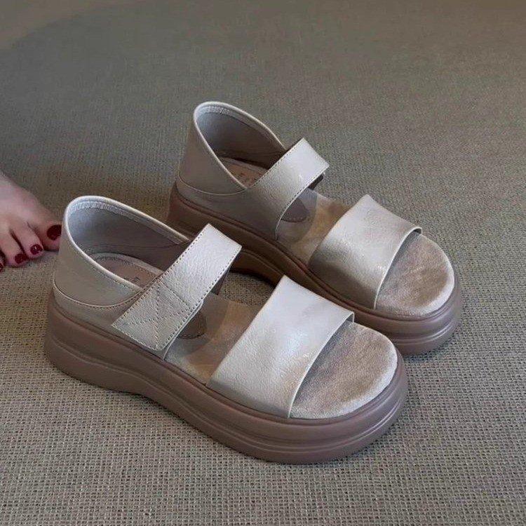 Retro Style~ Platform Sandals for Women's Summer Wear Casual Sandals To Increase the Height with Skirts, Mother Soft-soled Platform Sandals for Women