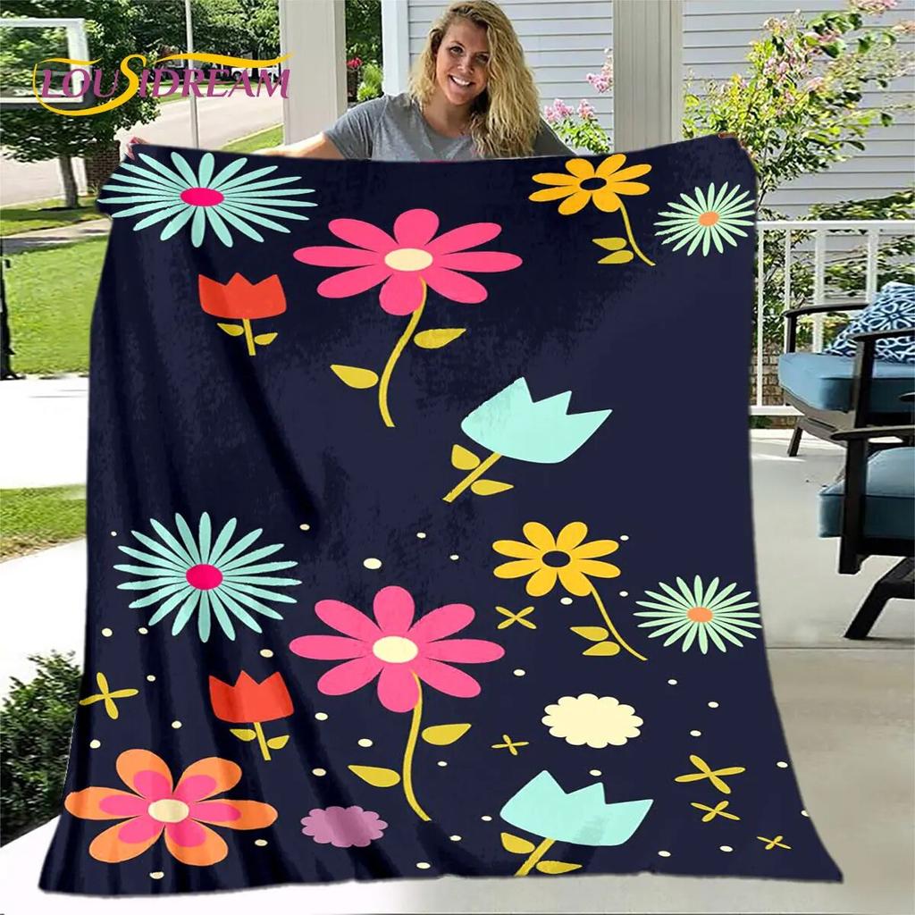 Newest 3D Rose Flower Sunflower Blanket,Flannel Blanket Throw Blanket,Sherpa Warm Blanket for Living Room Bedroom Beds Sofa Gift