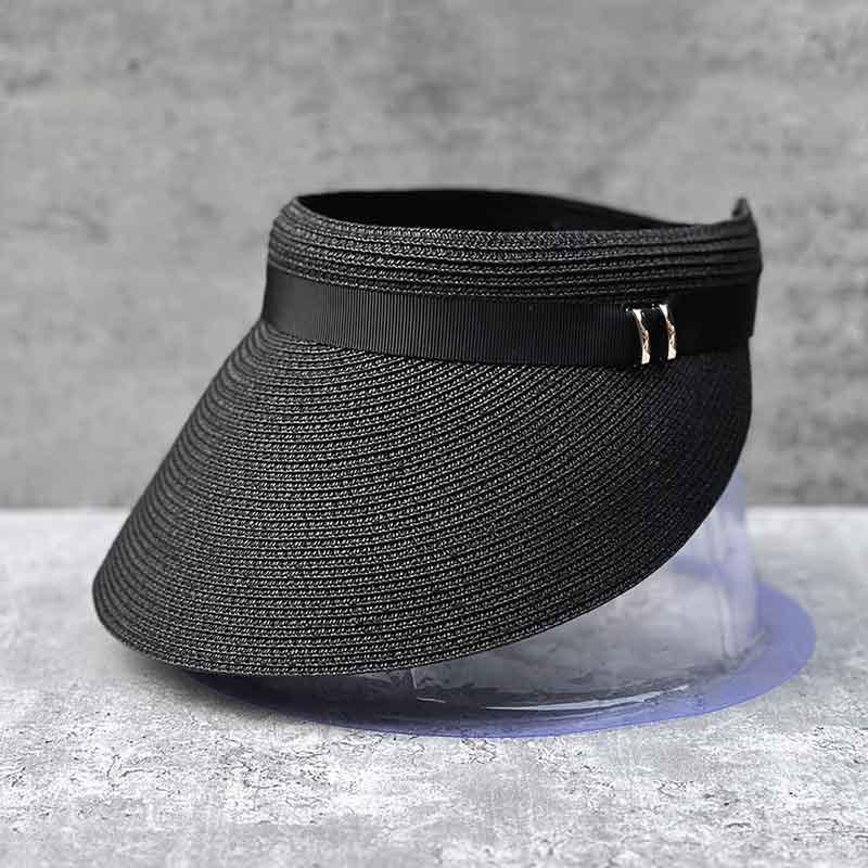 Summer Japanese Fine Straw Woven Empty Top Hat Women'S Sunscreen Visor Versatile Beach Wide Edge Casual Straw Hat