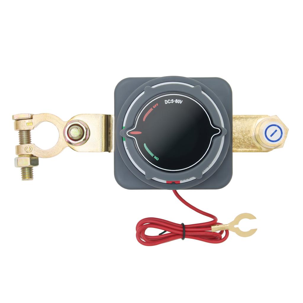 Upgrade 300A Battery Disconnect Switch with Voltmete Switch 12-48V Power Master Isolator Cut/Shut Off Switch DC5-80V for all car