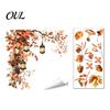 Static Window Decals of Forest Animals Autumn Sticker with Cute & Maple Leaves, Removable Harvest Pastoral Theme Art Festival Clings, Waterproof