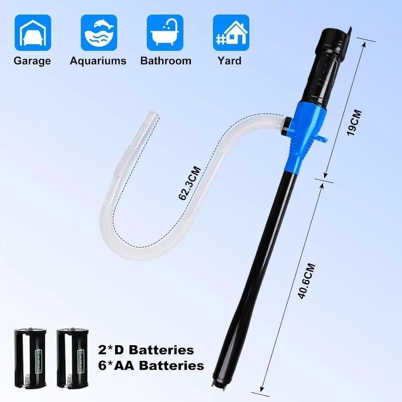 Elektrische Ölpumpe Siphon Flüssigkeitstransferpumpe Batteriebetrieben mit Durchflussregeldüse Tragbarer Auto-Siphon Benzin Kraftstoffwerkzeuge