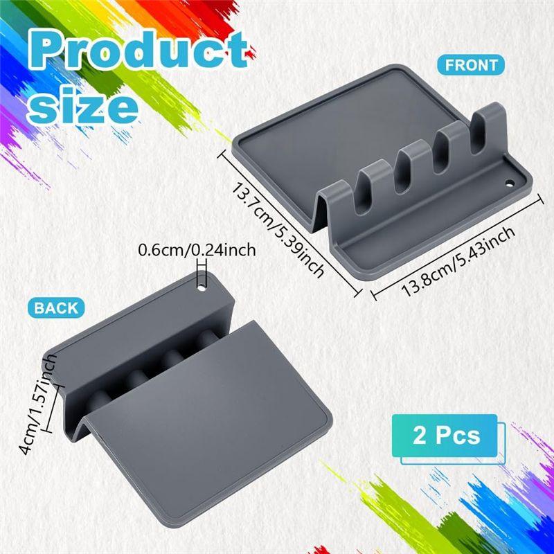 ABIY 2PCS Thick Paint Brush Drying Rest Silicone Holders,Rectangular Organizer With 4 Slots For Artists For Drawing