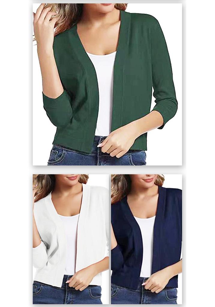 Versatile Women's Knit Cardigan Sweater - Simple, Short Jacket for Spring and Autumn