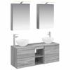 5 Piece Bathroom Furniture Set Gray Sonoma Engineered Wood and Glass