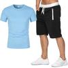 Men's Summer Short Sleeve T-shirt and Shorts Set for Casual Sportswear