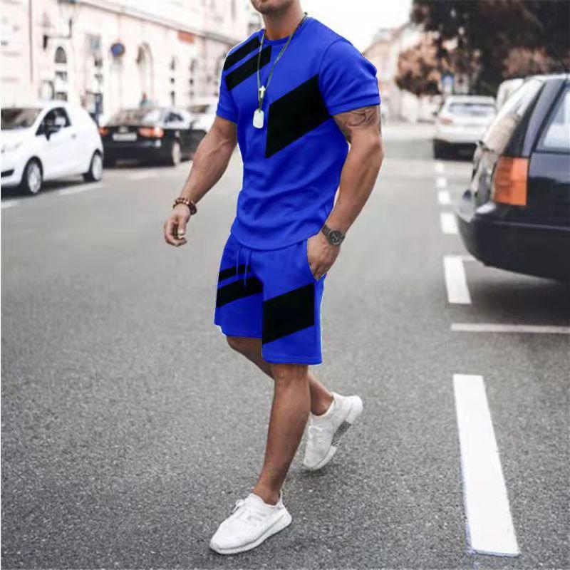 Men's Suit Printed 3D Pattern Summer Casual Breathable Refreshing Sports Suit Oversized Men's Top Y2K Fashion Style