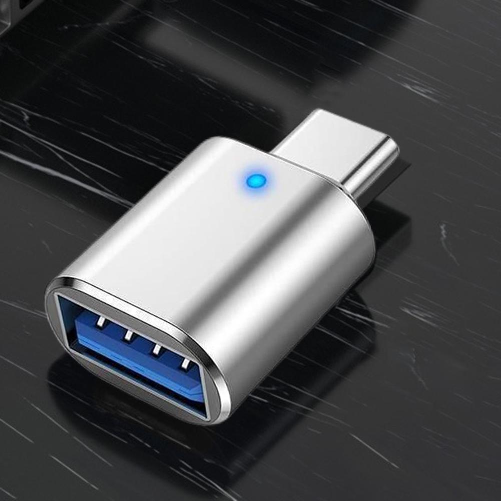 LED Indicator Type-C To USB OTG Adapter Connector 3A Fast Charging 5Gbps Data Transfer Plug and Play OTG Adapter