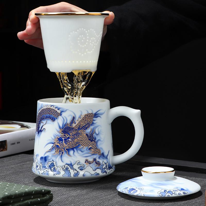 Longteng Shengshi office cup tea separation filter water cup single household tea cup company business gift