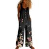 Lässiger ärmelloser lockerer Jumpsuit mit Taschen und verstellbaren Trägern für Damen (lange Länge).