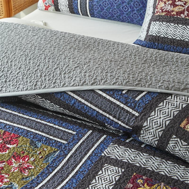 Двустороннее стеганое покрывало из хлопка — фото 8