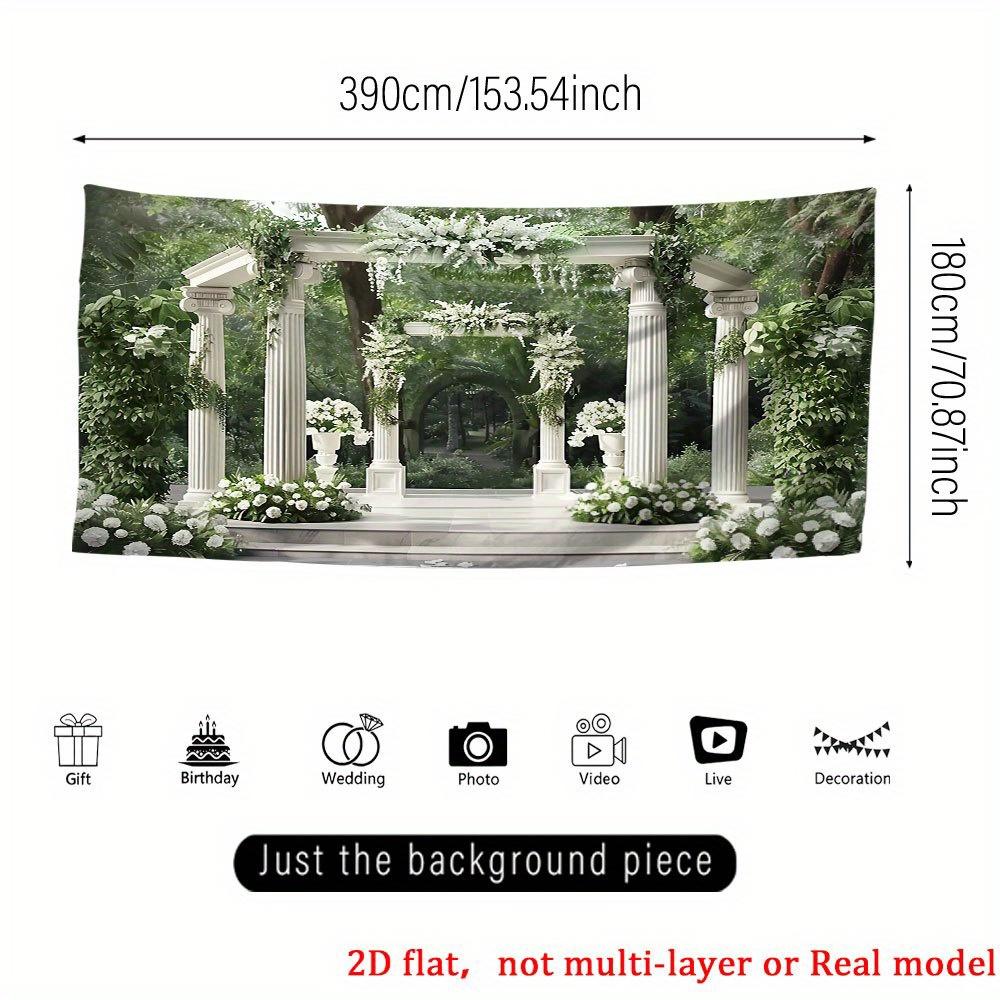 1Pcs White Arch Garden Landscape Scene Decoration Background Spring Backdrop Decorations For Photo Studio Photo Booth Party