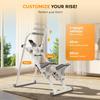 QK-7906 Stair Stepper with Resistance Bands Adjustable Pedals & Handlebar LCD Displa, Compact Home Cardio Stepper Machine