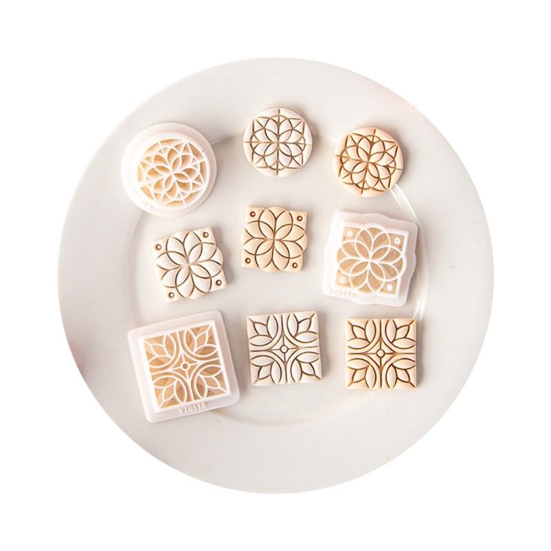 Vintage Flower Soft Pottery Earring Mold Car Keychain Pendant Decoration Supplies for Children Adult DIY Crafts