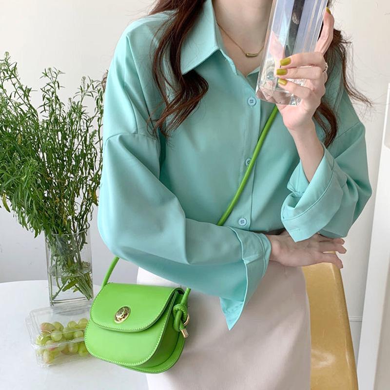 Damenbekleidung Umlegekragen Locker Knopf Lässig Modisch Frühling Sommer Dünn Gerade Erfrischend Uni Mode Erfrischend