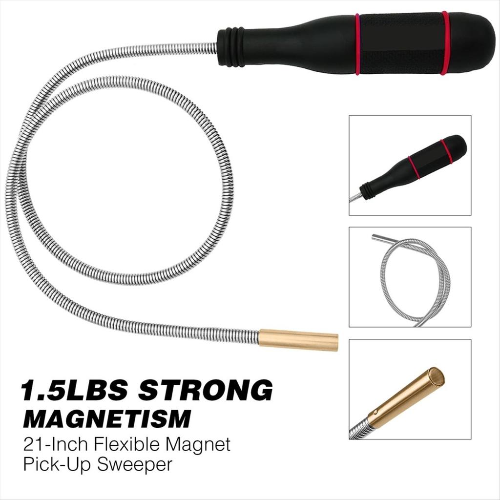 BHBL 3 Pack Magnetic Pickup Tool- Extendable Magnet, Telescopic Magnetic Pick-Up Tool, Bendable Flexible Magnetic Pickup Tool