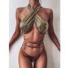 Micro Bikini Halter Bikini Set Tanga Dámské Plavky Sexy plavky Biquini Bandage Plavky