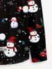 Men's Fashion Printed Shirt Christmas Print Fashion Printed Men's Casual Button- Long Sleeve Shirt