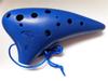 TNG Ocarina, 12-Hole Alto, Blue, Plastic, C Key, AC (with Strap), Resin Brass Tube, Blue